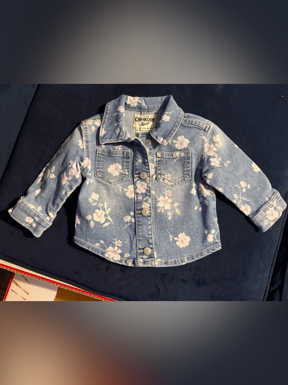 OshKosh B'gosh Light Blue Denim Jacket with Pink Floral Print